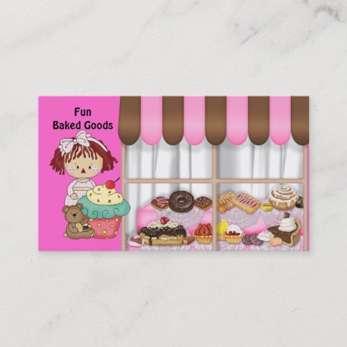Fun Baked Goods Rag Doll Business Cards