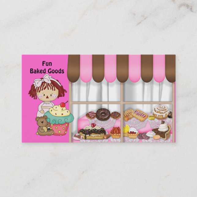 Fun Baked Goods Rag Doll Business Cards (Front)