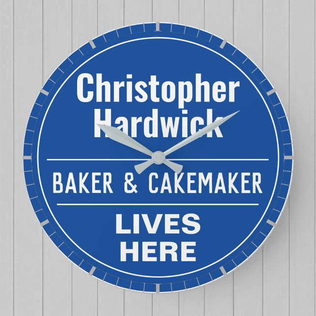 Fun Baker & Cake Maker Wall Plaque Style Large Clock (Creator Uploaded)