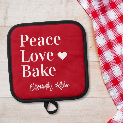 Fun Baker Personalized Red Pot Holder