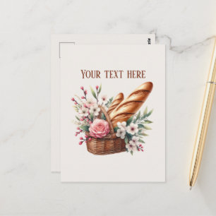 Fun bakery bread add message business name  postcard