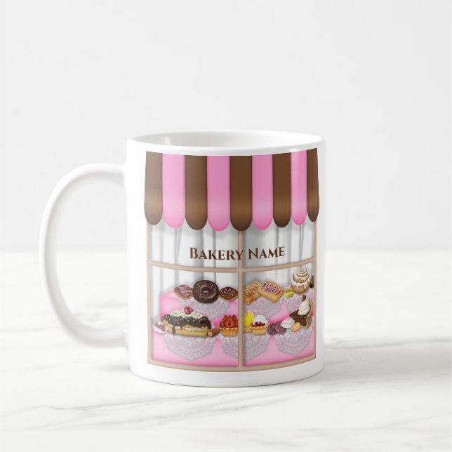 Fun Bakery Window Pastry Business Mug (Left)