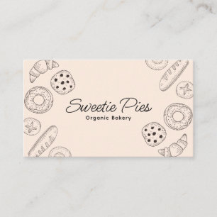 Fun Baking & Cooking Black & Beige Business Card
