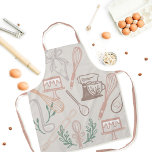 Fun Baking & Cooking Utensil Grey Apron<br><div class="desc">This adorable apron is perfect for bakers or home bakers, etc. Our design features an assortment of our hand-drawn cooking and baking utensils (whisk, piping bag, pastry bag, stand mixer, spoon & rolling pin) The utensils are arranged around the apron. You can change all of the colors, including all the...</div>