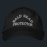 Fun Bald Head Protector Device Embroidered Baseball Hat<br><div class="desc">Fun hat with "Bald Head Protector" text. Hat = Bald Head Protector.</div>