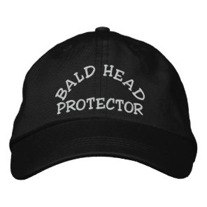 Fun Bald Head Protector Device Embroidered Baseball Hat