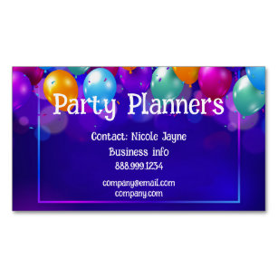 Fun Balloon Party or Event Planners Business Card