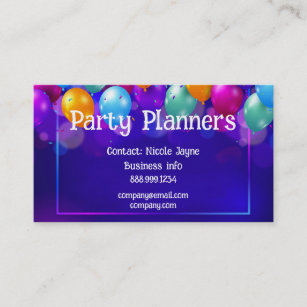 Fun Balloon Party or Event Planners Business Card