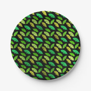 Fun Banana Leaf Tropical Birthday Party Pattern Paper Plates