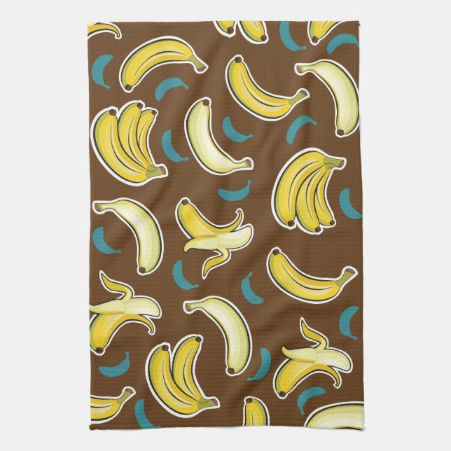 Fun Banana Pattern Kitchen Towel (Vertical)