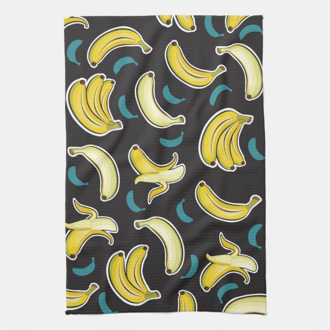 Fun Banana Pattern Kitchen Towel (Vertical)