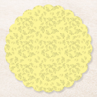 Fun banana pattern, yellow paper coaster