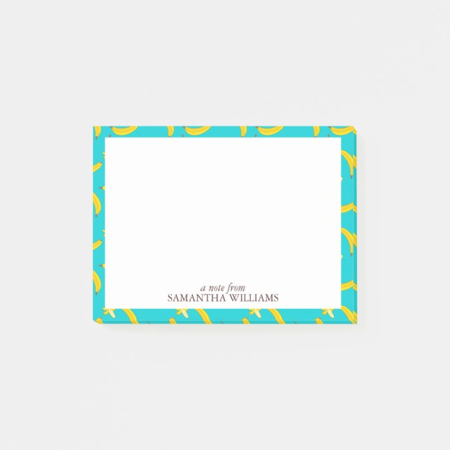 Fun Bananas Pattern Personalized Post-it Notes (Front)