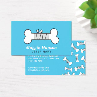 Bone White Business Cards Templates Zazzle Fun Bandaged Bone Blue Veterinary Clinic Business Card