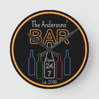 Fun Bar Pub Man Cave Wall Clock