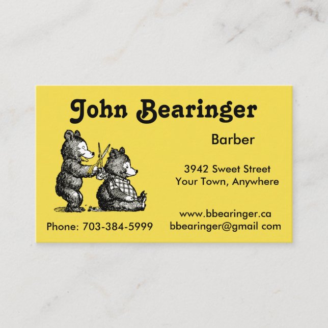 Fun Barber Business Card (Front)