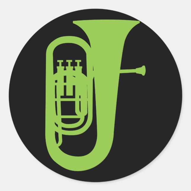 Fun Baritone Silhouette Music Gift Classic Round Sticker (Front)