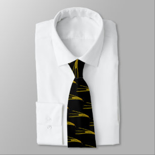 Fun Barley Pattern Black Neck Tie