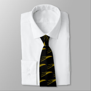 Fun Barley Pattern Black Neck Tie
