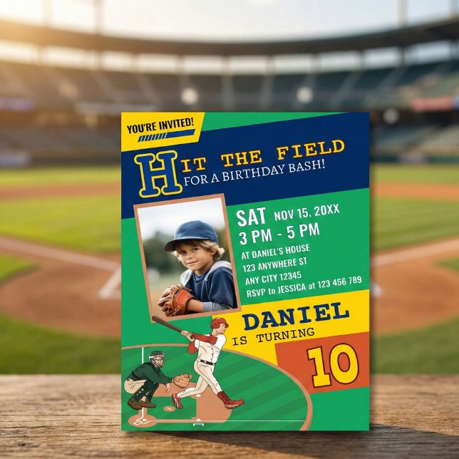 Fun Baseball Birthday Game for Kids Party Invitation (Creator Uploaded)