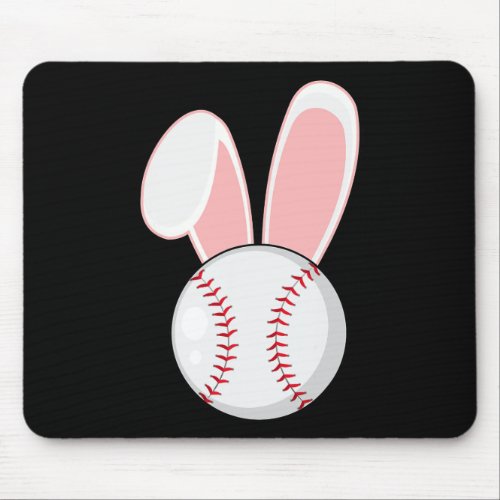 Fun Baseball Bunny Easter Kids Boys Toddler  Mouse Pad