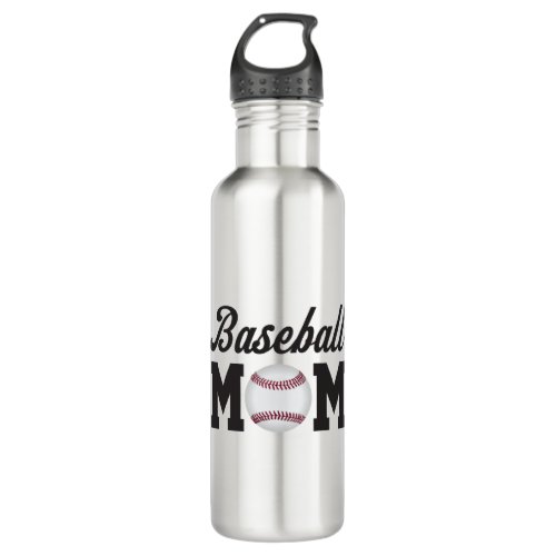 Fun Baseball Mom Stainless Steel Water Bottle