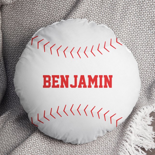 Fun Baseball Themed Round Pillow (Creator Uploaded)