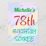 [ Thumbnail: Fun, Basic "78th Birthday Soiree" Invitation ]