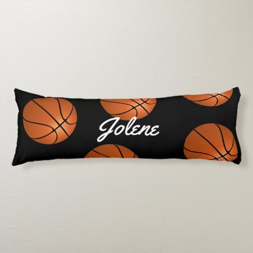 fun basketball add any name or text sports themed body pillow