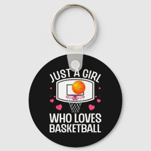 Fun Basketball Art For Girl Women College Basketba Keychain