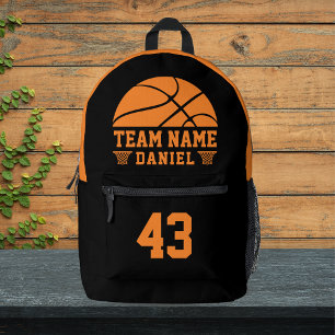 Fun Basketball Ball Custom Player Name Number Team Printed Backpack