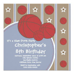 basketball hoop birthday invitations zazzle