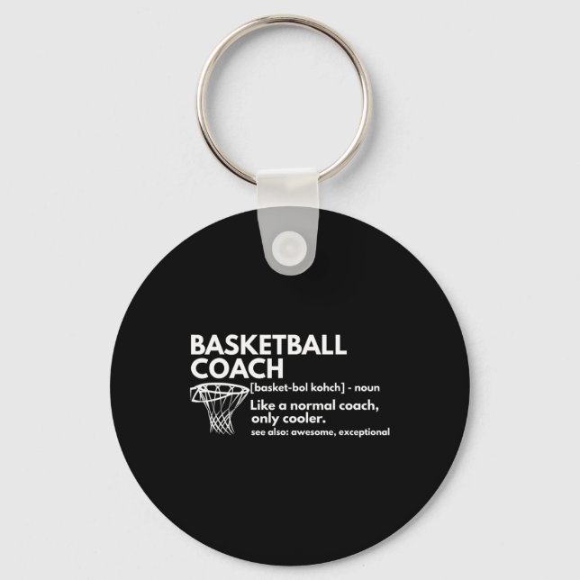Fun Basketball Coach Definition  Coaching Gift  Keychain (Front)