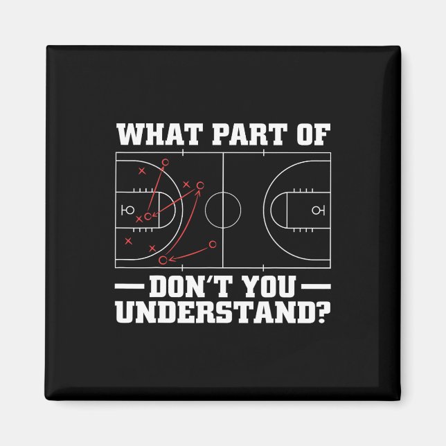 Fun Basketball Coach For Men Women Tactic Diagram  Magnet (Front)