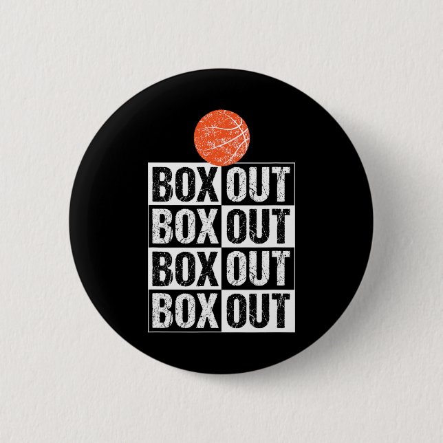 Fun Basketball Coach  Gift Box Out Saying Button (Front)