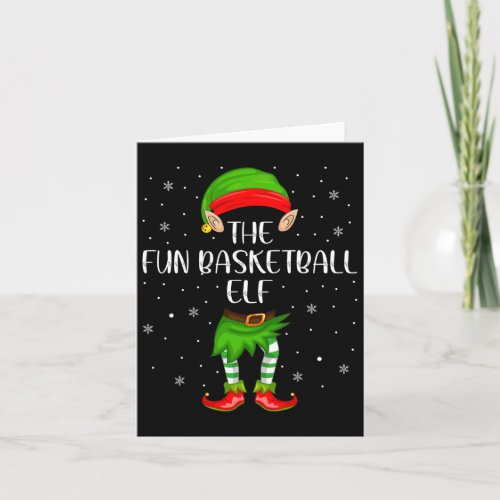 Fun Basketball Elf Xmas Party Matching Family Chri Card