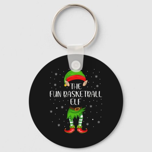 Fun Basketball Elf Xmas Party Matching Family Chri Keychain