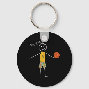 Fun Basketball Girls Basketball Player Keychain