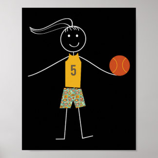 Fun  Basketball Girls Basketball Player  Poster