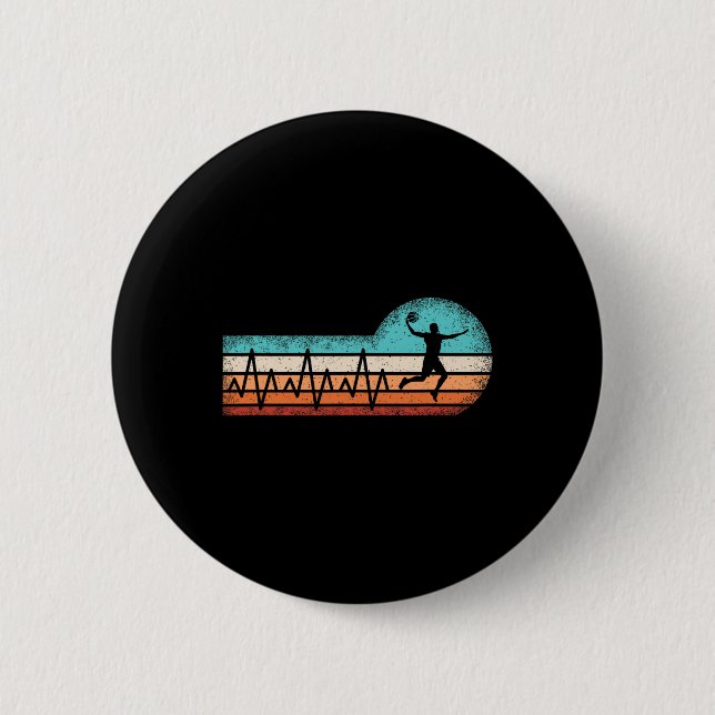 Fun Basketball Heartbeat Basket Ball Player  Button (Front)