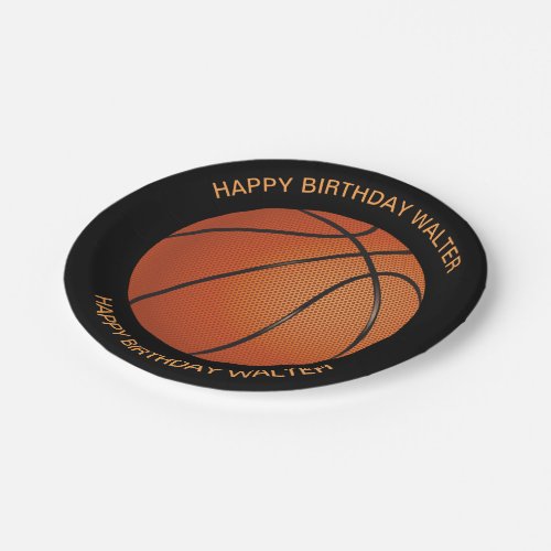 Fun Basketball Mens Birthday Paper Plates