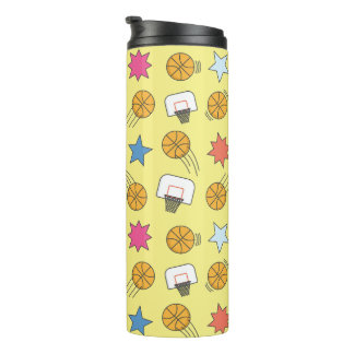 Fun basketball pattern thermal tumbler