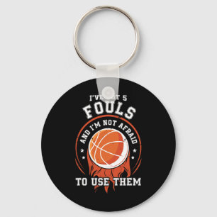 Fun Basketball Player Gift - Hoops 5 Fouls  Keychain