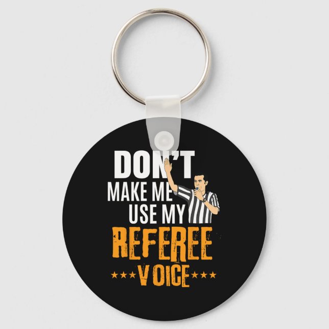 Fun Basketball Ref Hoops - Basketball Referee  Keychain (Front)
