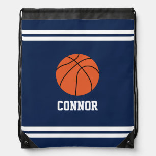 Fun Basketball Themed Customized Drawstring Bag