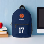 Fun Basketball Themed Customized  Printed Backpack<br><div class="desc">Fun Basketball Themed Customized Kids design.</div>