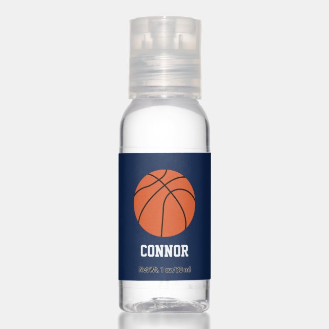 Fun Basketball Themed Personalized Hand Sanitizer (Front)