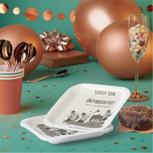 fun Bavarian Musician invite to Oktoberfest Napkin Paper Plates