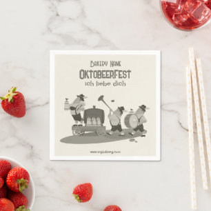 fun Bavarian Musician invite to Oktoberfest Napkins