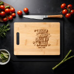 Fun BBQ #1 Super Rad Grillin' Dad Custom Name Cutting Board<br><div class="desc">Every rad grillin' dad needs their custom BBQ engraved cutting board design. The design features a "#1 Super Rad Grillin' Dad" typography design with a BBQ grill, flames, and grilling spatula. Personalize with your dad's name. Makes a great gift for Father's Day, birthdays, retirement, and more! Design by Moodthology Papery...</div>